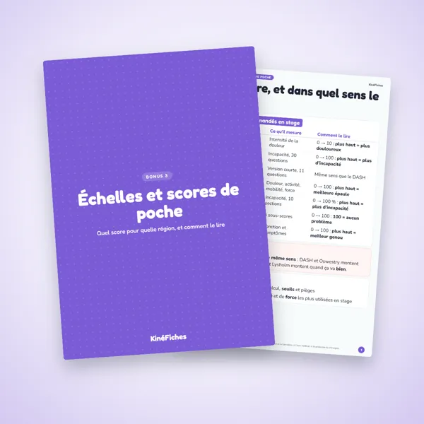 Bonus Échelles et scores de poche
